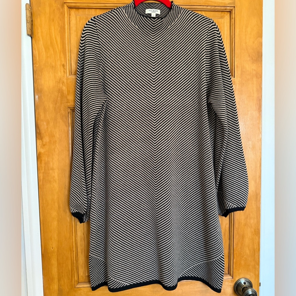 Sweater Dress - Max Studio Chevron Patterned Midi
